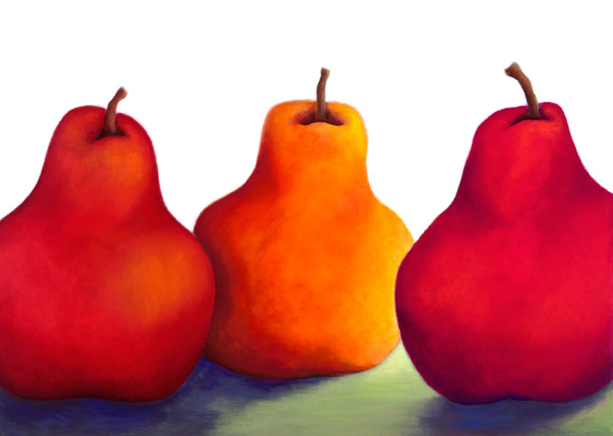 Three Red Pears by Lindsey Leavell